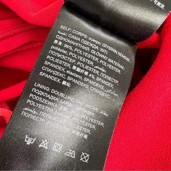 Bebe Jumpsuit Women XS Red Front Slit wide leg pant sleeveless Crepe          B5 - Picture 9 of 10